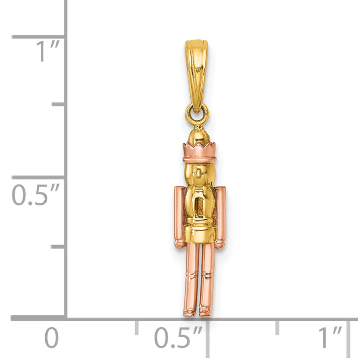 14k Yellow Rose Gold Polished Nut Cracker Charm Pendant
