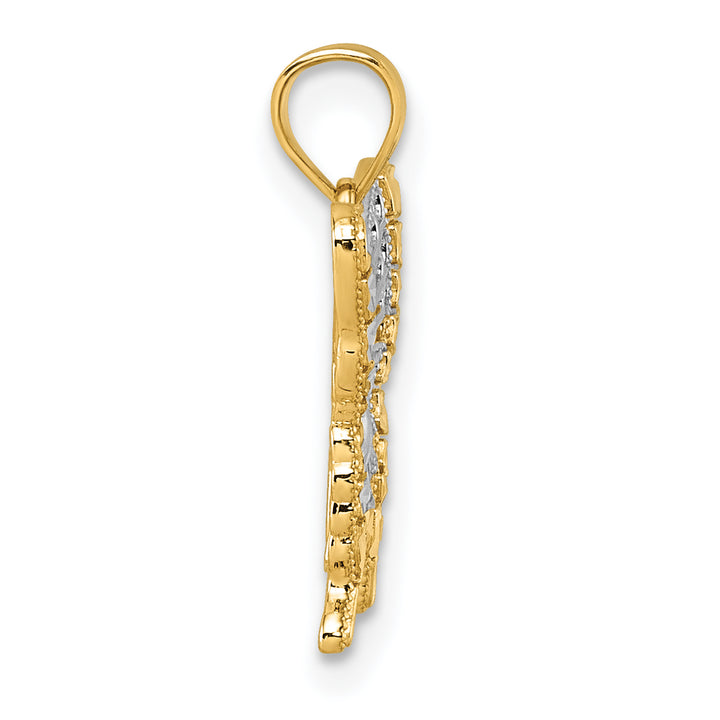 14k Yellow, White Gold D.C Cut Out Design Butterfly Pendant