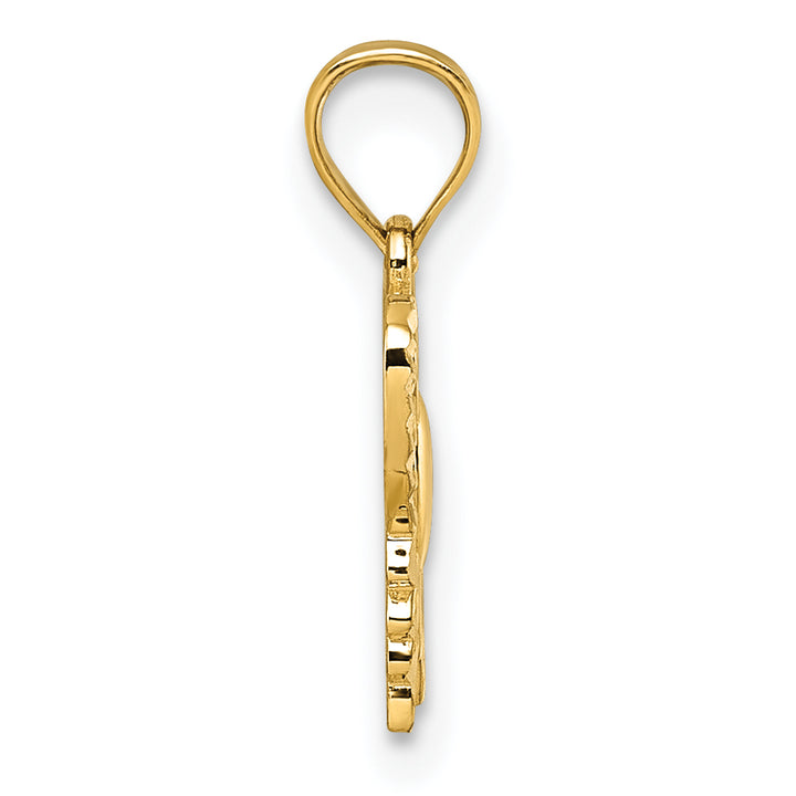 14k Yellow Gold Polished D.C Cut Out Design Butterfly Pendant