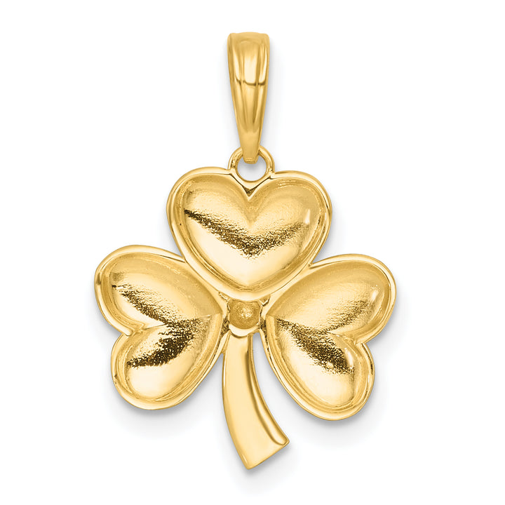14k Yellow,White Gold Polished 3-Leaf Clover Design Pendant