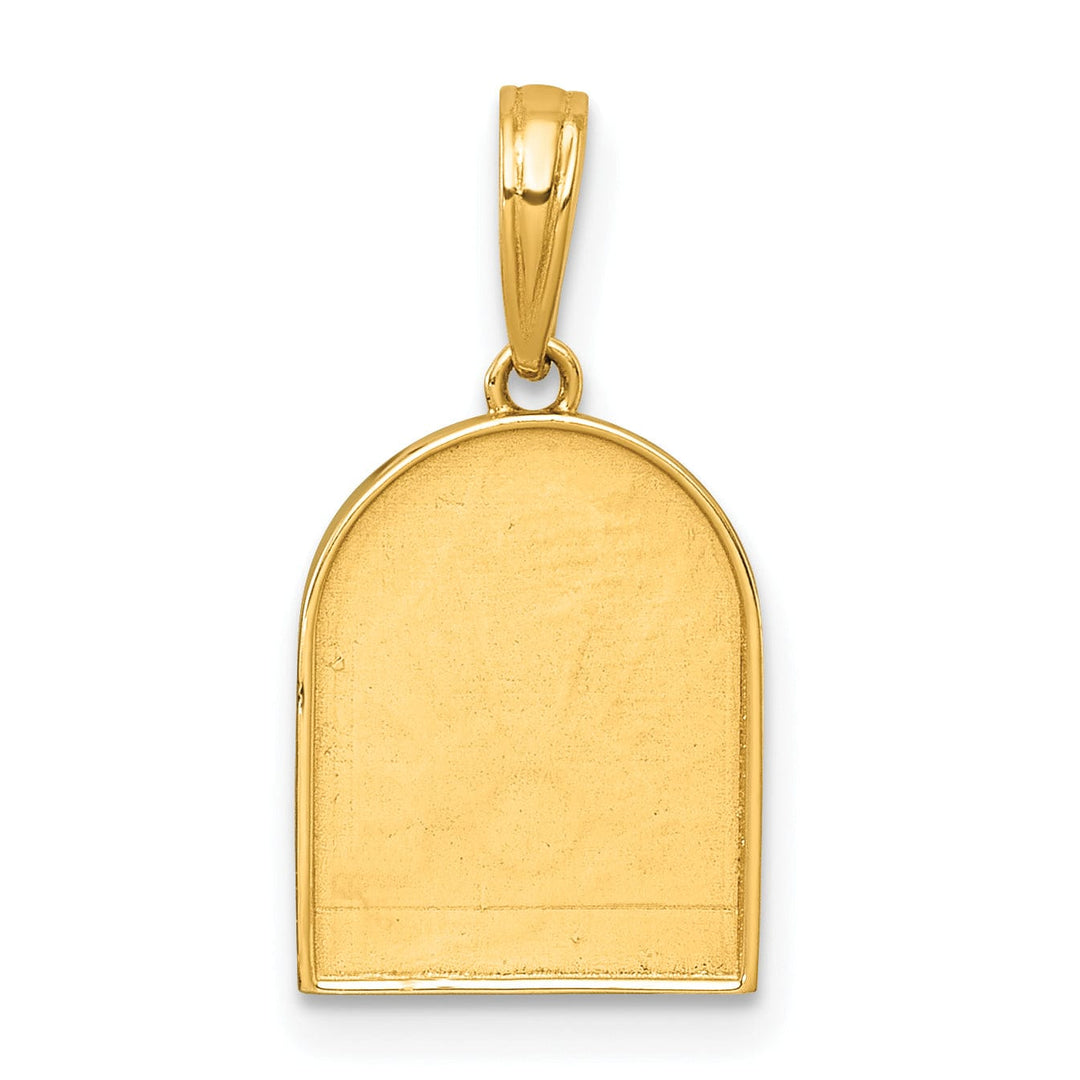14k Yellow Gold Multi Color Enamel Sunset and Moon Pendant