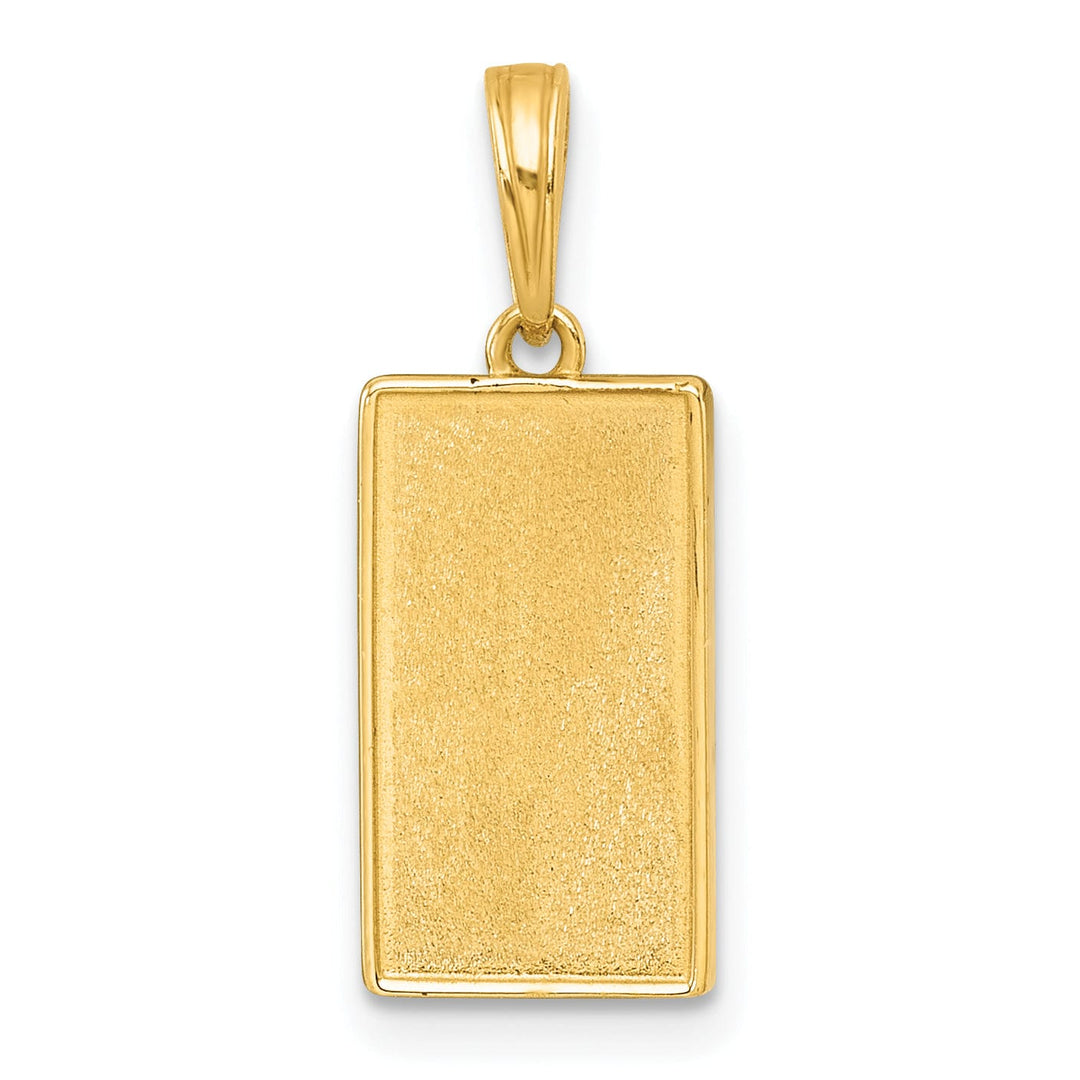 14k Yellow Gold Polished Blue Enamel Moon Cycle Design Pendant