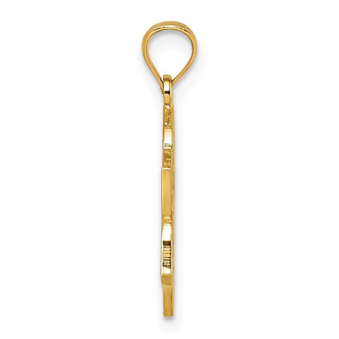 14k Yellow Gold Polished Multi-faith Symbol Flower Pendant