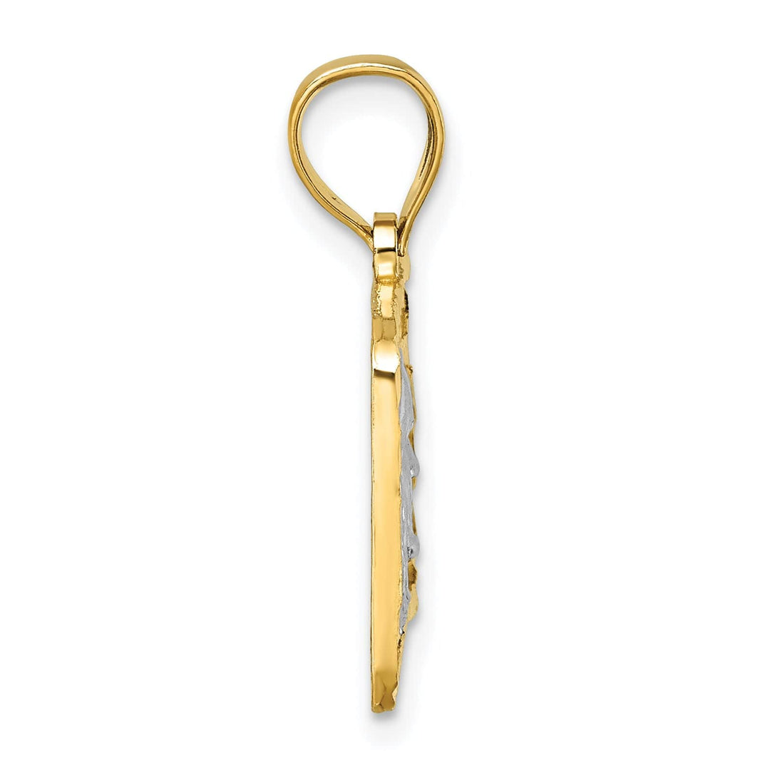 14k Yellow, White Gold Polished D.C Finish 100 Dollar Bill Pendant