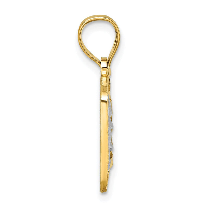 14k Yellow, White Gold Polished D.C Finish 100 Dollar Bill Pendant