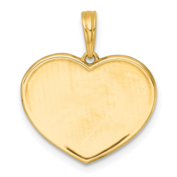 14k Yellow Gold White Enamel Paw In Pink Heart Design Pendant