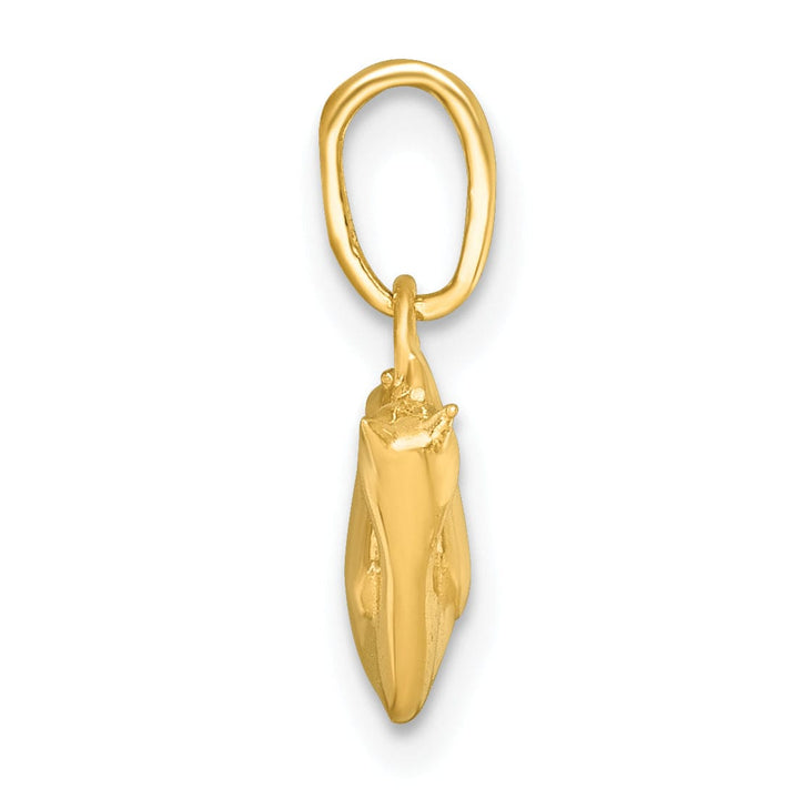 14k Yellow Gold Polished 3-D Cat Hanging Charm Pendant