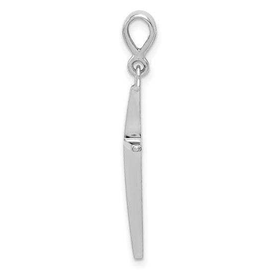 14k White Gold Latin Cross Pendant