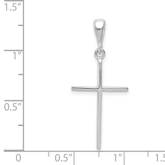 14k White Gold Latin Cross Pendant