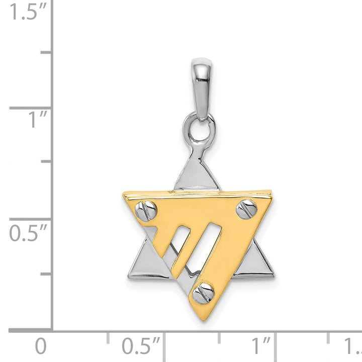 14K Two-Tone Gold Large Classic Star of David Pendant