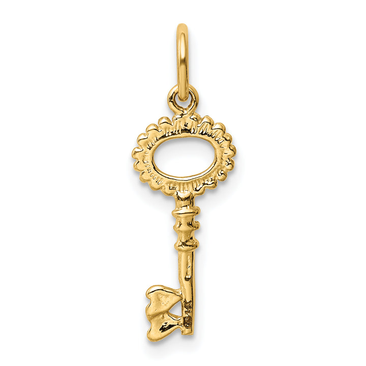 14k Yellow Gold Polished Key Charm Pendant