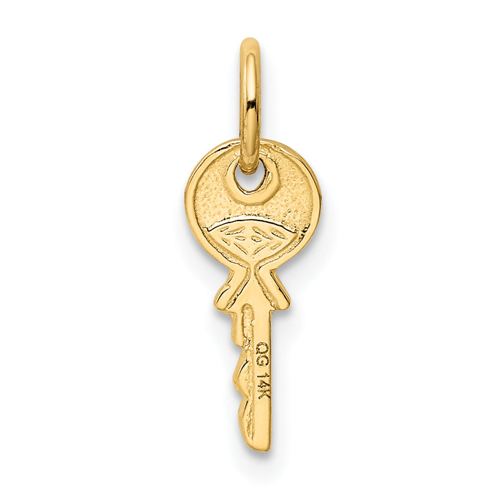 14k Yellow Gold Polished 3-D Rounded Top Key Charm