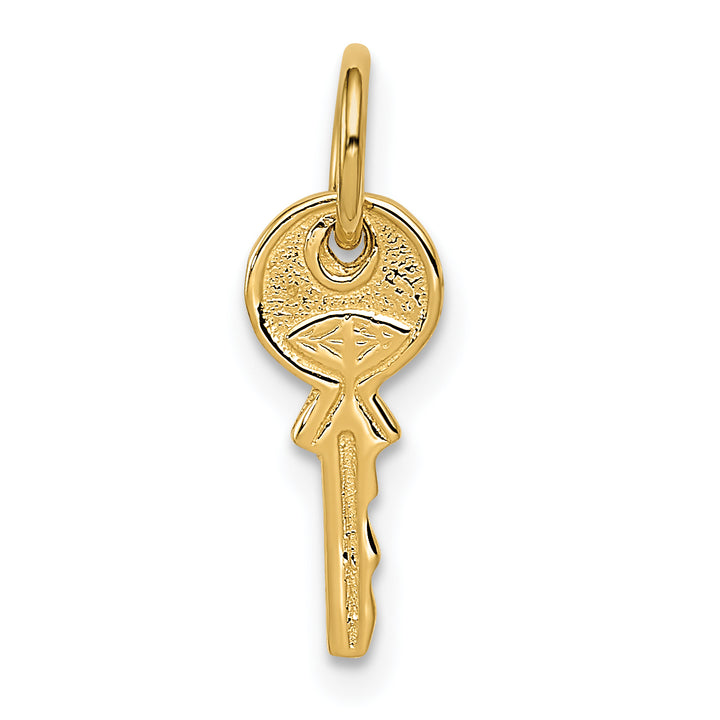 14k Yellow Gold Polished 3-D Rounded Top Key Charm