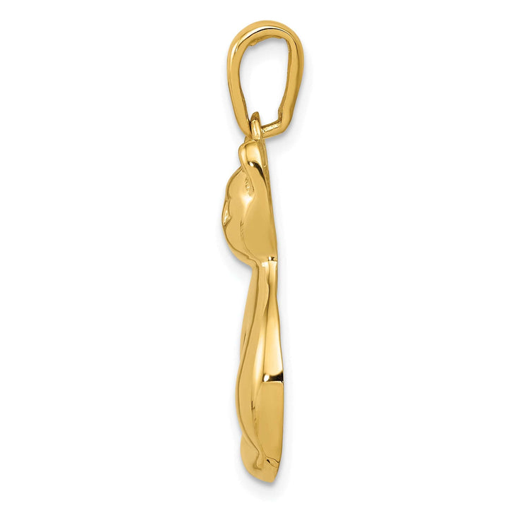 14k Yellow Gold Polished Finish Cat Sitting Charm Pendant