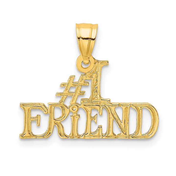 14k Yellow Gold #1 FRIEND Charm Pendant