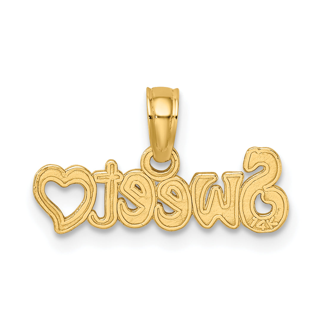 14k Yellow Gold Sweet Heart Charm Pendant