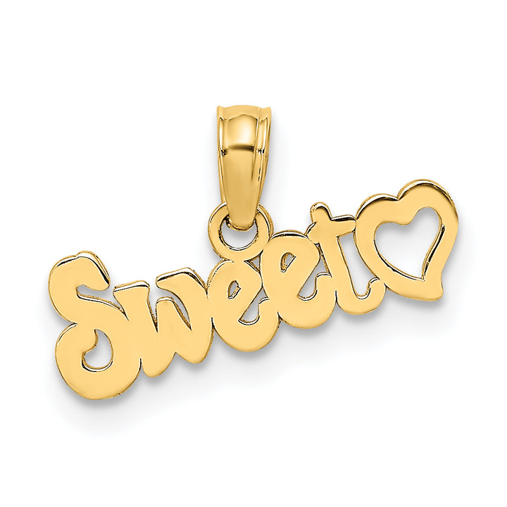 14k Yellow Gold Sweet Heart Charm Pendant