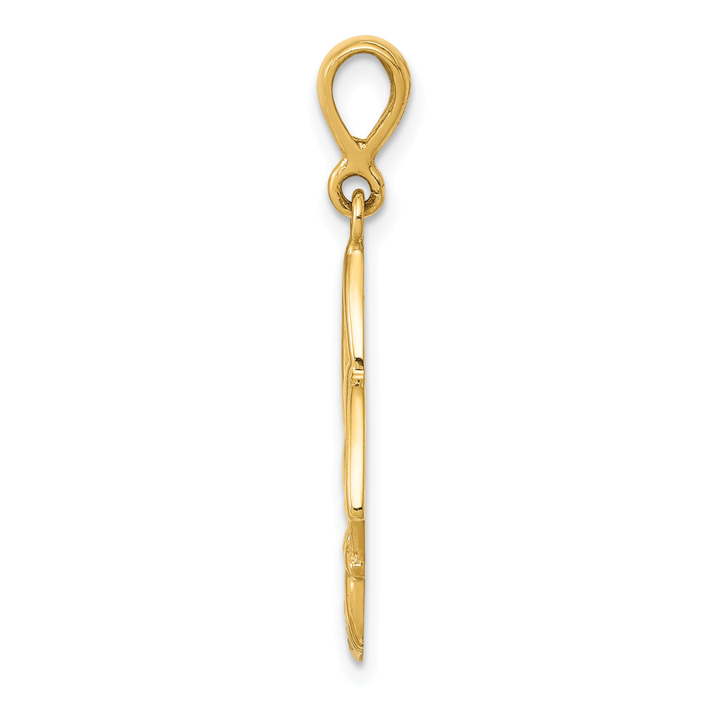14K Yellow Gold and White Rhodium D.C. Claddagh Trinity Knot Pendant