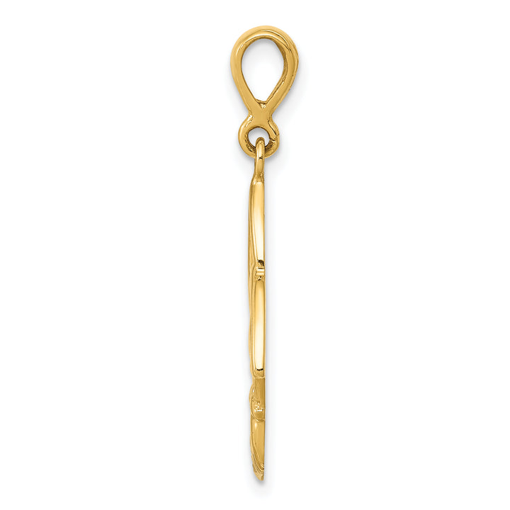 14K Yellow Gold and White Rhodium D.C. Claddagh Trinity Knot Pendant
