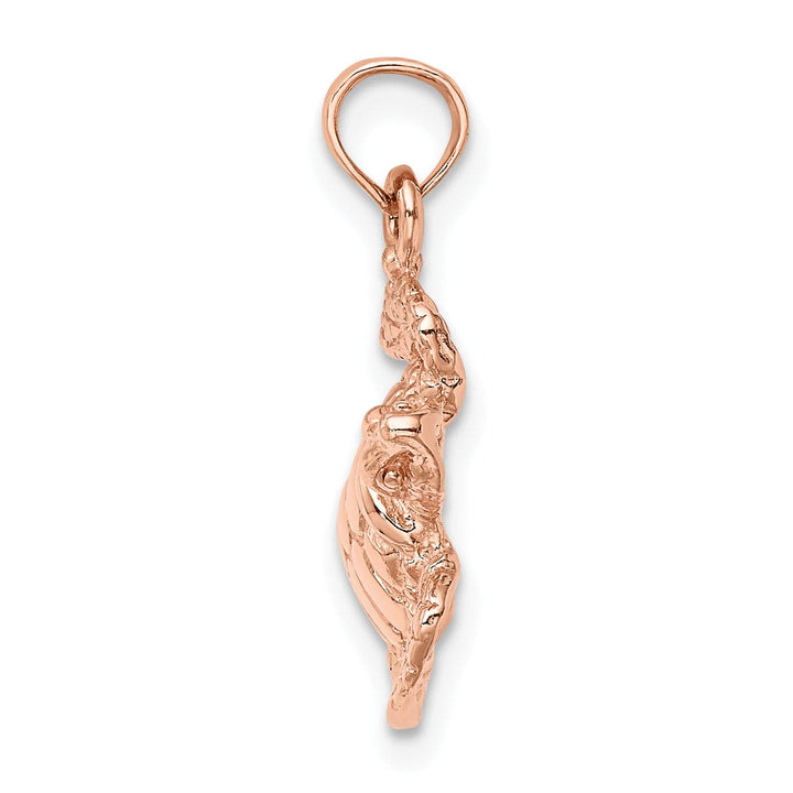 14K Rose Gold Textured Finish Sea Turtle Pendant