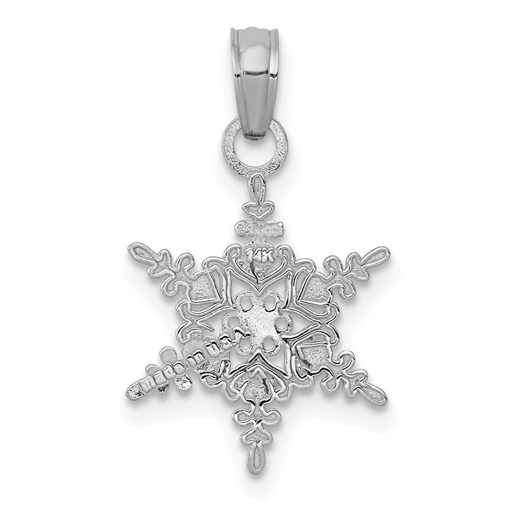 14k White Gold Small Snowflake Charm Pendant