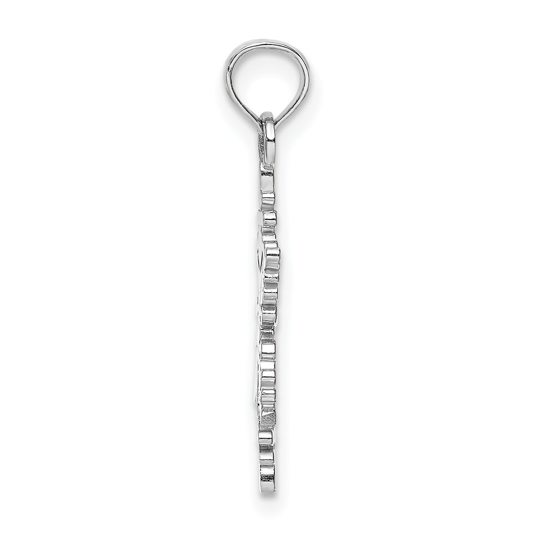 14K White Gold Polished Snowflake Charm Pendant