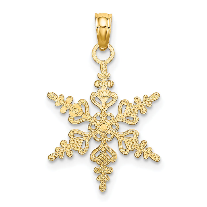 14K White Gold Polished Snowflake Charm Pendant
