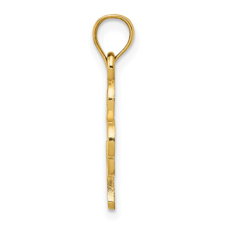 14k Yellow Gold Textured Finish 3-Leaf Clover Pendant