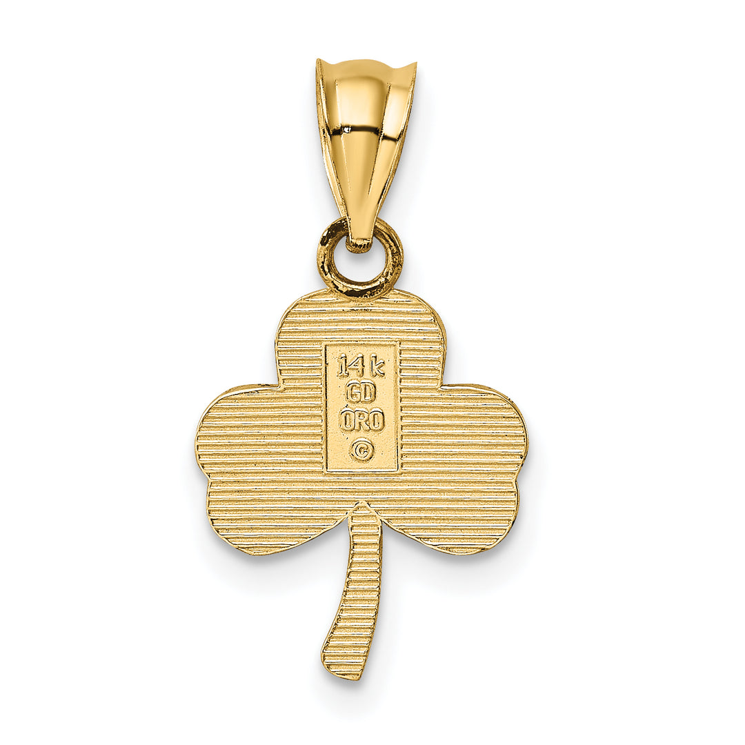 14k Yellow Gold Textured Finish 3-Leaf Clover Pendant