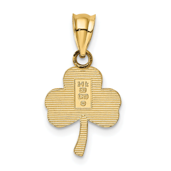14k Yellow Gold Textured Finish 3-Leaf Clover Pendant