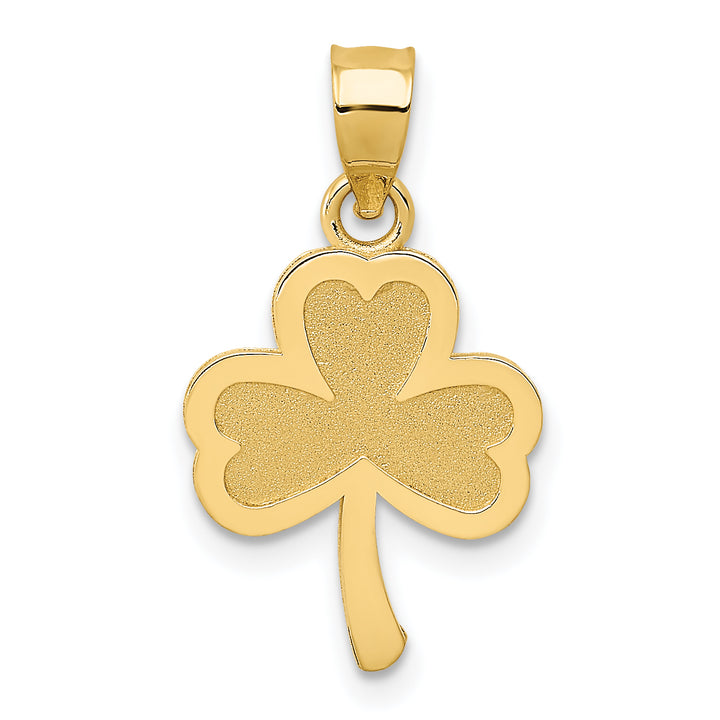 14k Yellow Gold Textured Finish 3-Leaf Clover Pendant