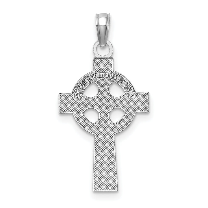 14K Yellow Gold White Gold Celtic Cross Pendant