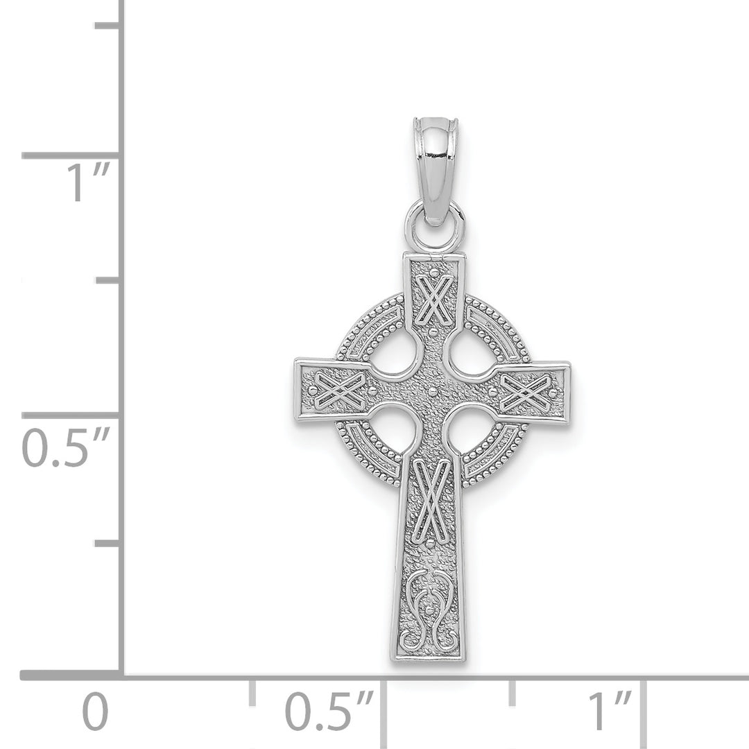 14K Yellow Gold White Gold Celtic Cross Pendant