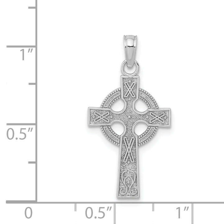 14K Yellow Gold White Gold Celtic Cross Pendant