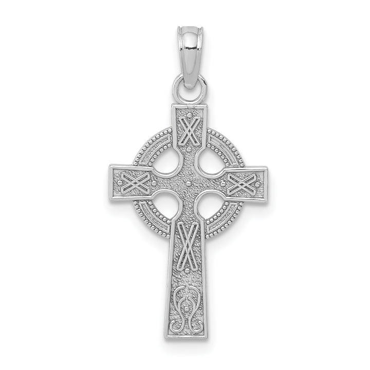 14K Yellow Gold White Gold Celtic Cross Pendant
