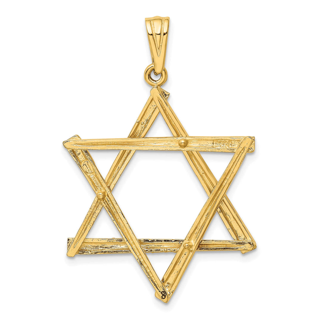 14K Yellow Gold Large Cut-out Star of David Pendant