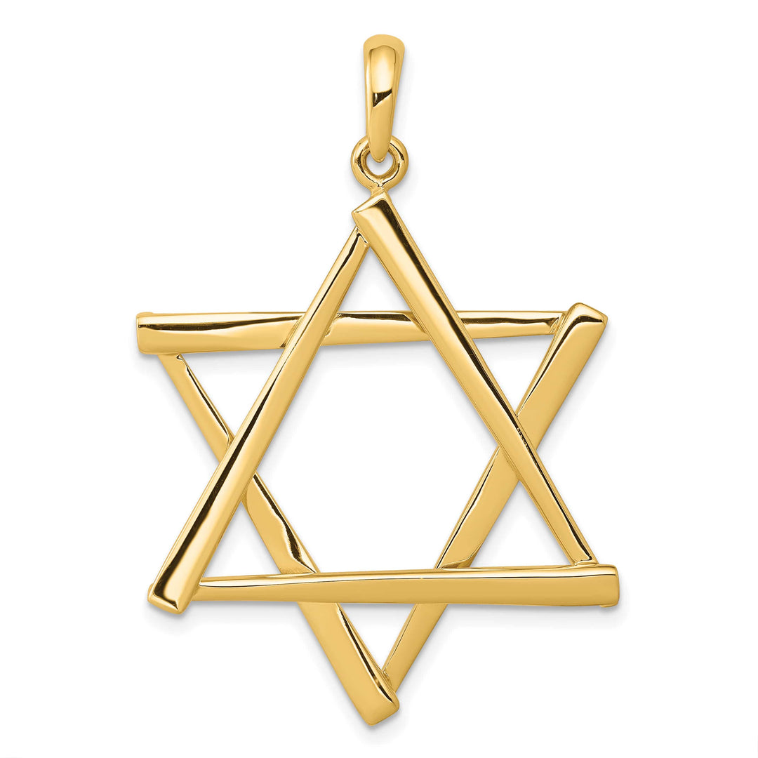 14K Yellow Gold Large Cut-out Star of David Pendant