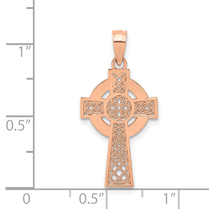 14K Yellow Gold Rose Gold Celtic Cross Pendant