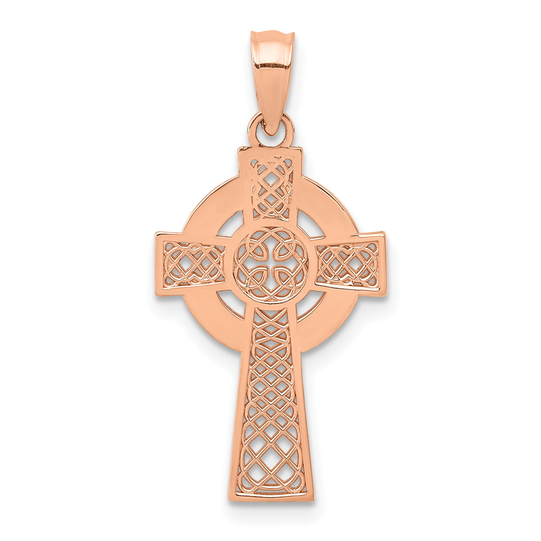 14K Yellow Gold Rose Gold Celtic Cross Pendant