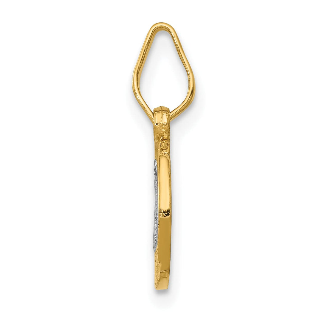 14K Yellow Gold Solid St. Benedict Medal Round Pendant