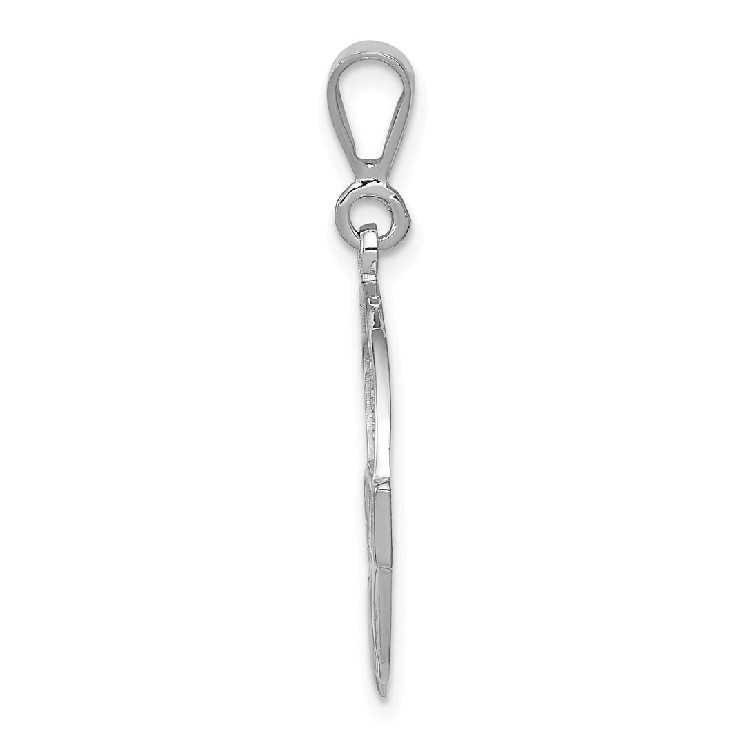 14k White Gold Textured Finish Claddagh Pendant