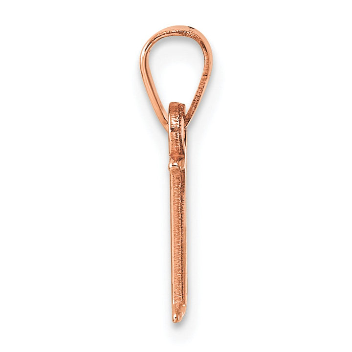 14K Rose Gold Block Design Small Letter I Initial Charm Pendant, view 2 of 4