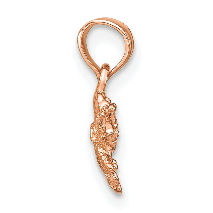 14K Rose Gold Textured Finish Mini Butterfly Charm Pendant
