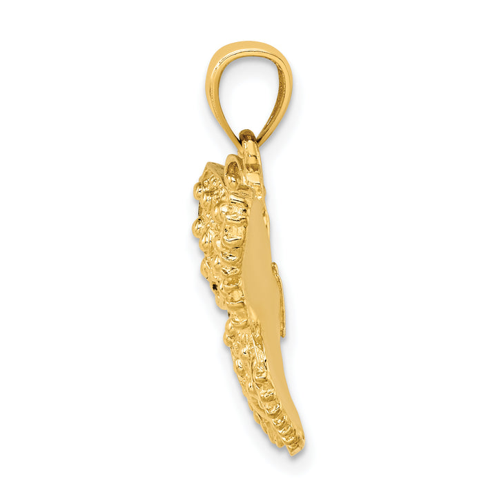 14K Yellow Gold Textured Finish Fancy Butterfly Pendant