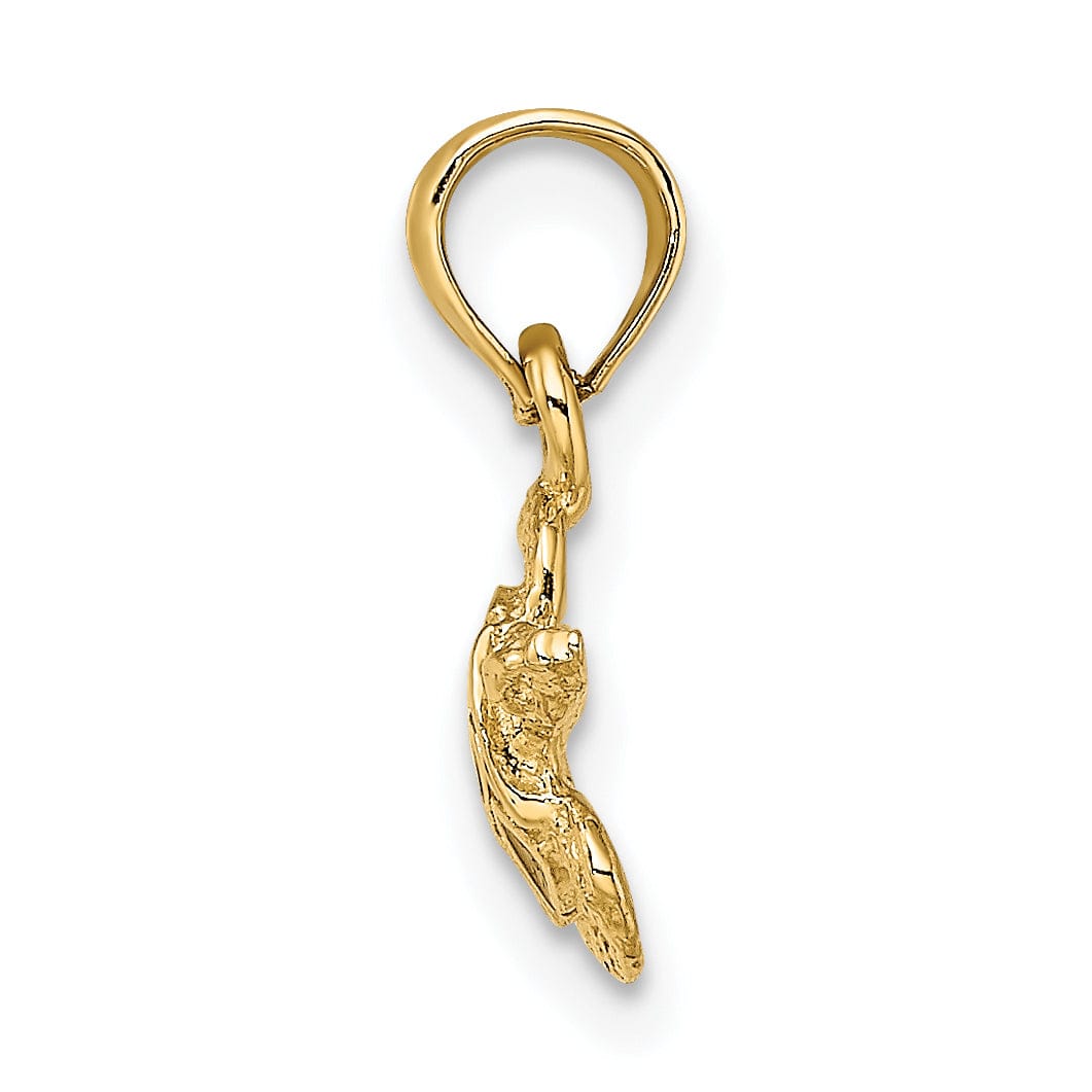 14K Yellow Gold Enameled Sea Turtle Charm Pendant