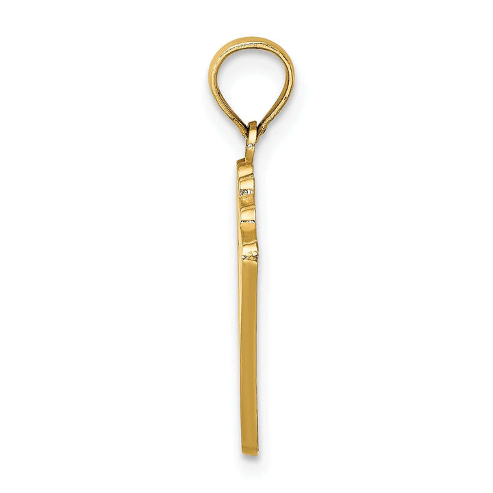 14K Yellow Gold Playing Cards Royal Flush Charm Pendant