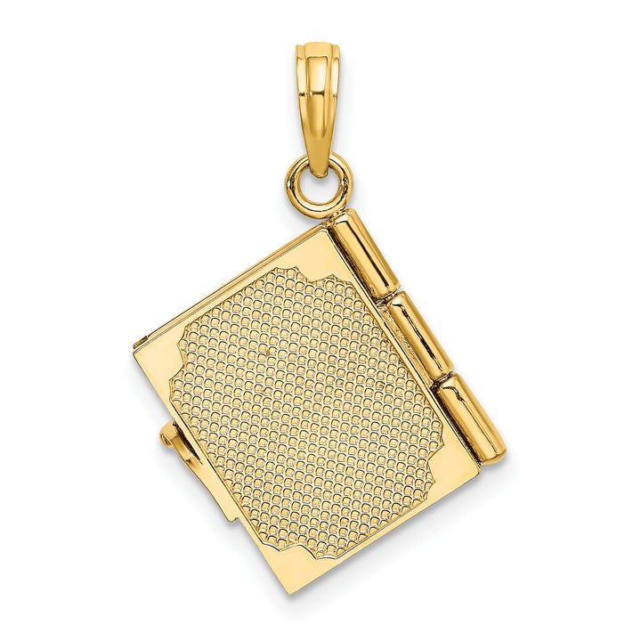 14kt Yellow Gold Enameled 3-D Moveable MY LOVE STORY Book Pendant