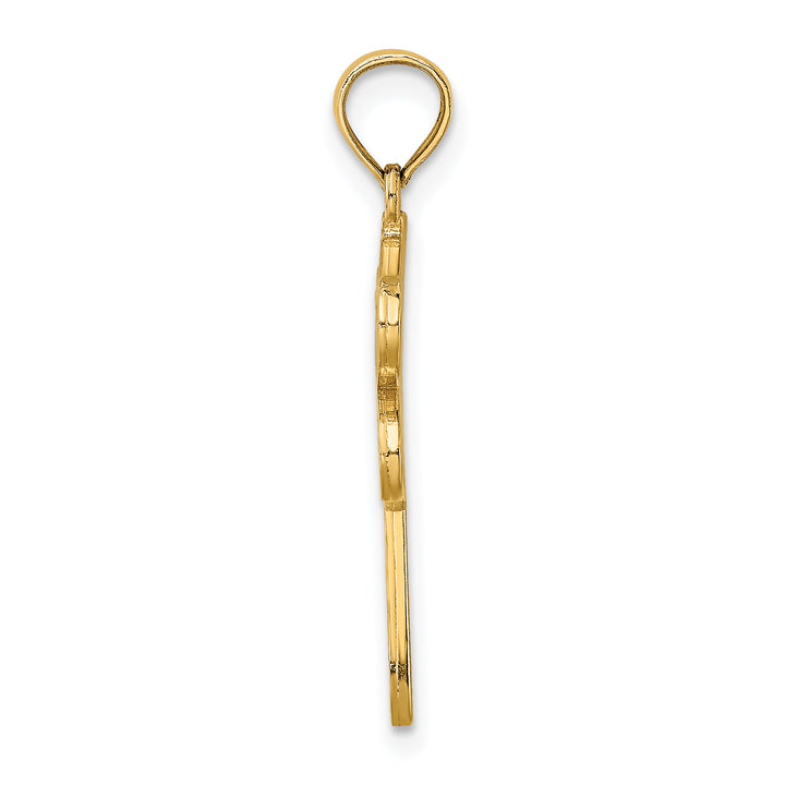 14K Yellow Gold Multi-Color Enamel Finish Dragonfly Charm Pendant