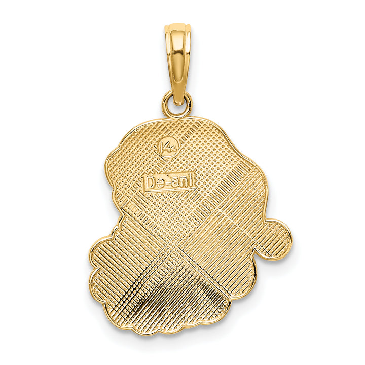 14K Yellow Gold Enameled Santa Face Charm Pendant