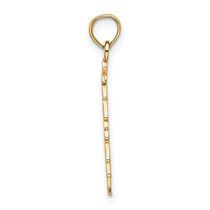 14K Yellow Gold Enameled Green Christmas Tree with Red Star Charm